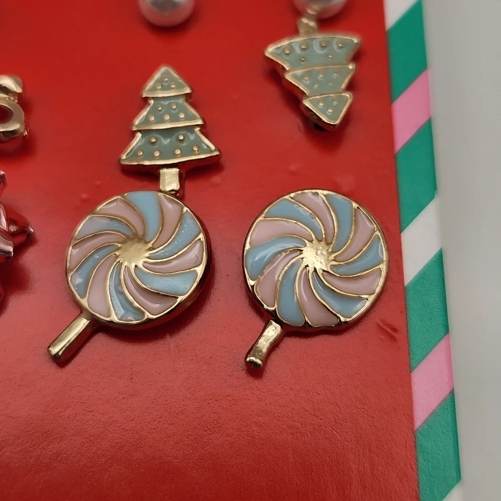 The Limited Kids' Earring Set - Red, Gold, Silver